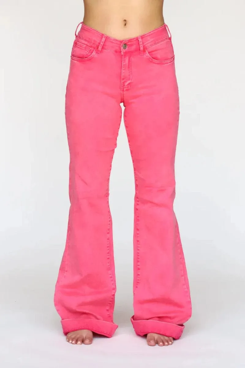 Womens Retro Pink Signature Trouser Denim 36L